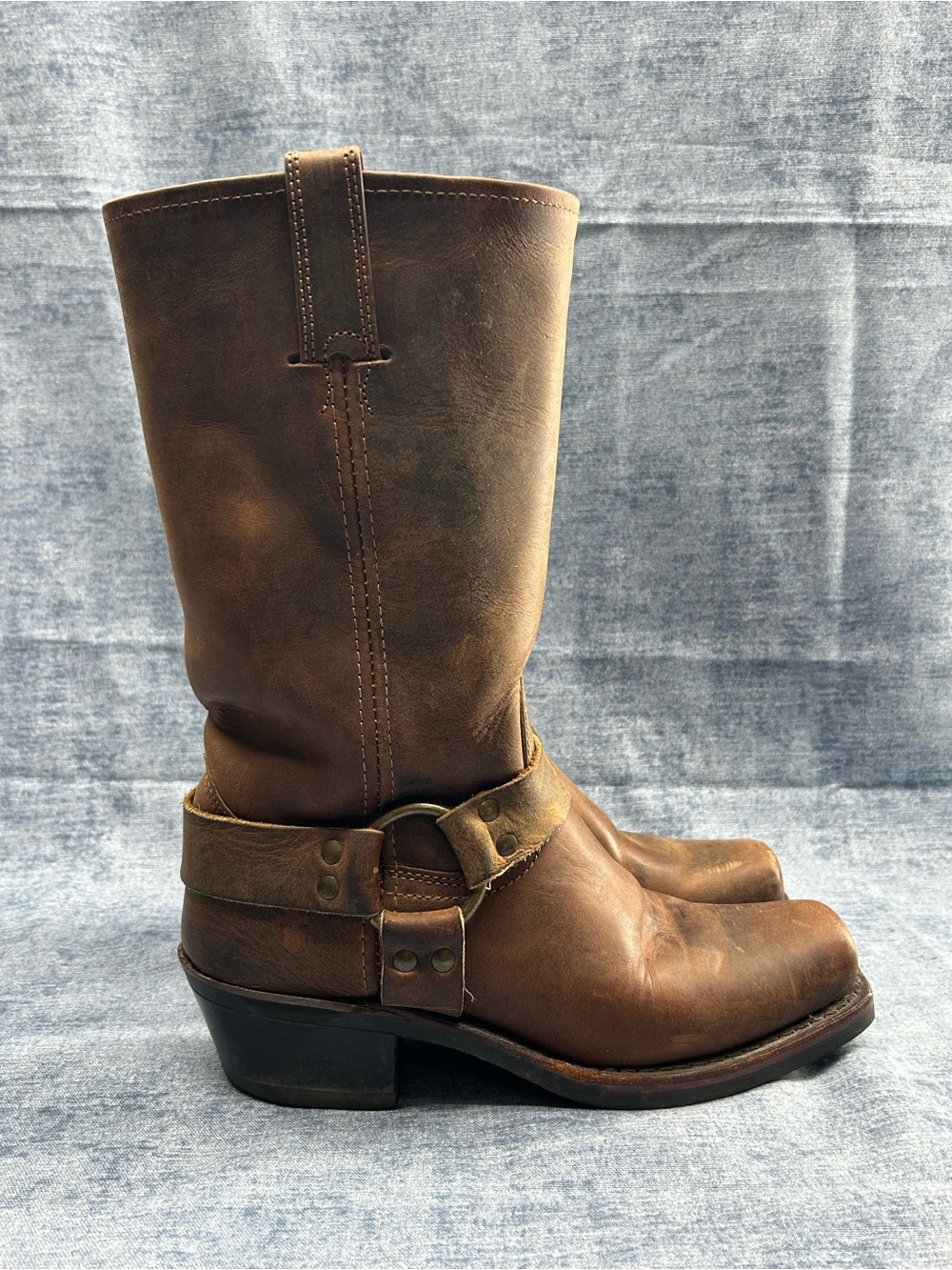 VTG Frye Harness Leather Boots Americana Brown Rustic made in USA 7.5M Women’s - Picture 16 of 16